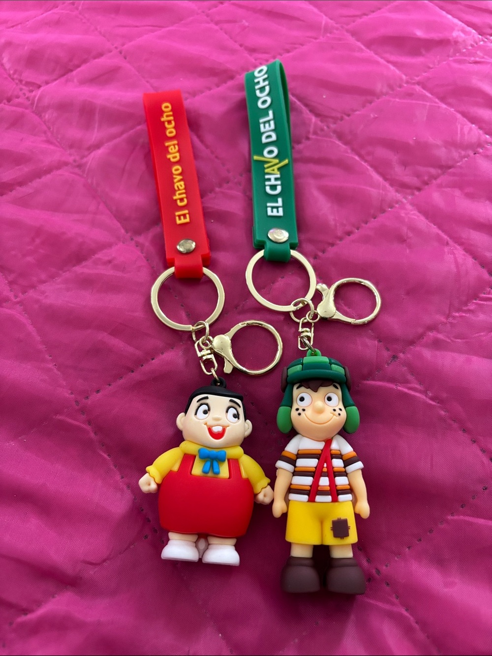 Kids Keychain Set - Red & Green Character Charms